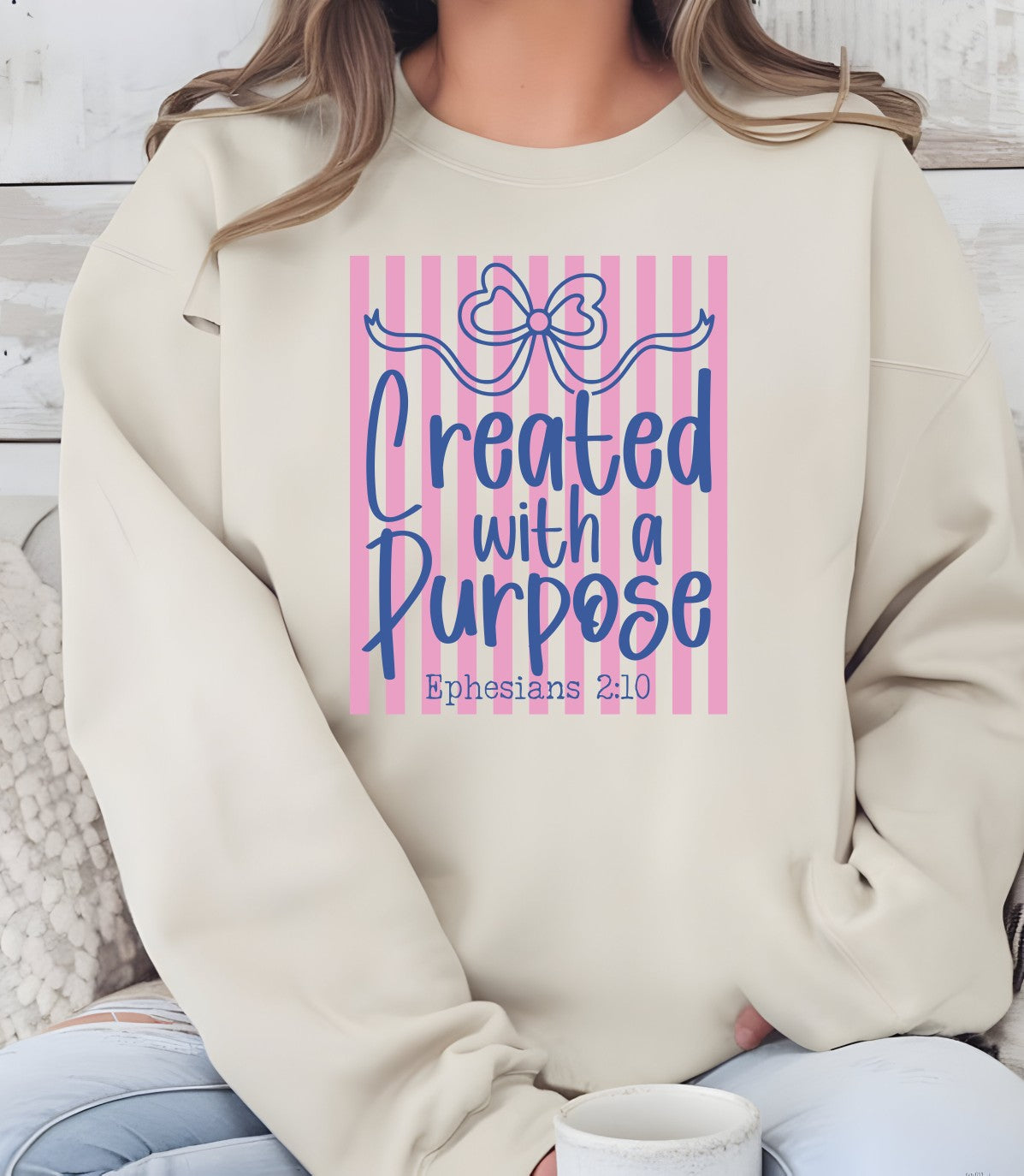 Created with Purpose Graphic Crewneck Sweatshirt