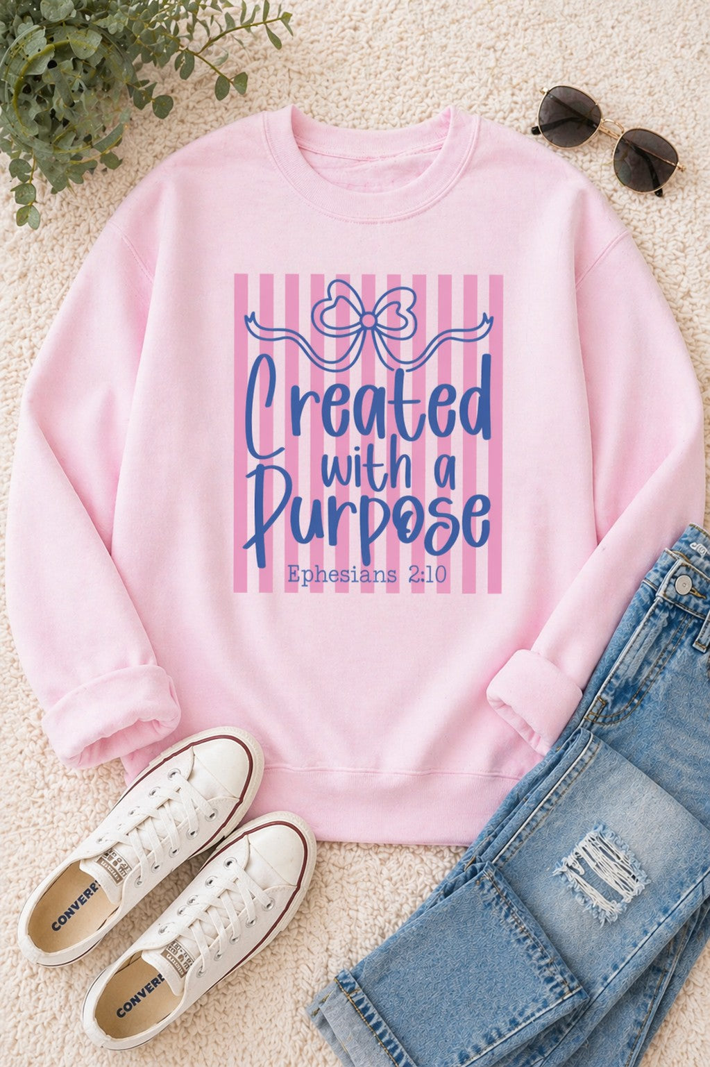 Created with Purpose Graphic Crewneck Sweatshirt