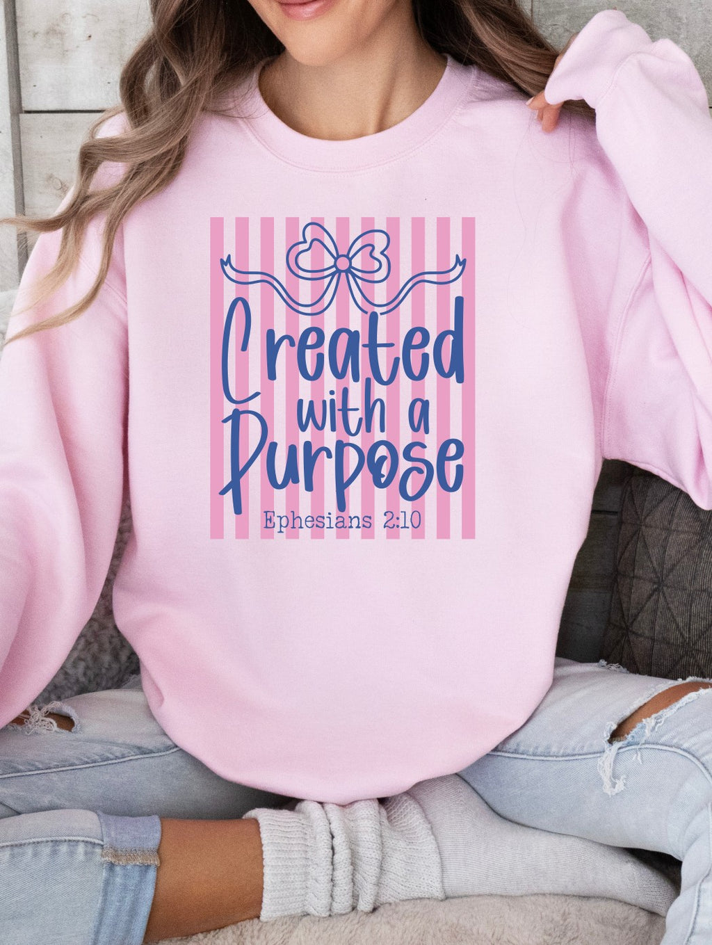 Created with Purpose Graphic Crewneck Sweatshirt