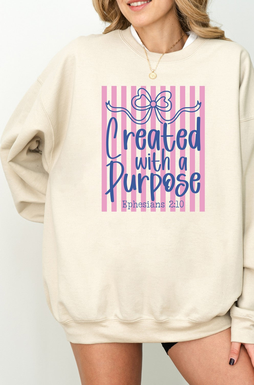 Created with Purpose Graphic Crewneck Sweatshirt