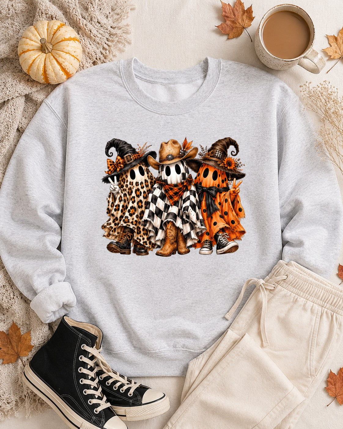 Western Ghost Graphic Crewneck Sweatshirt