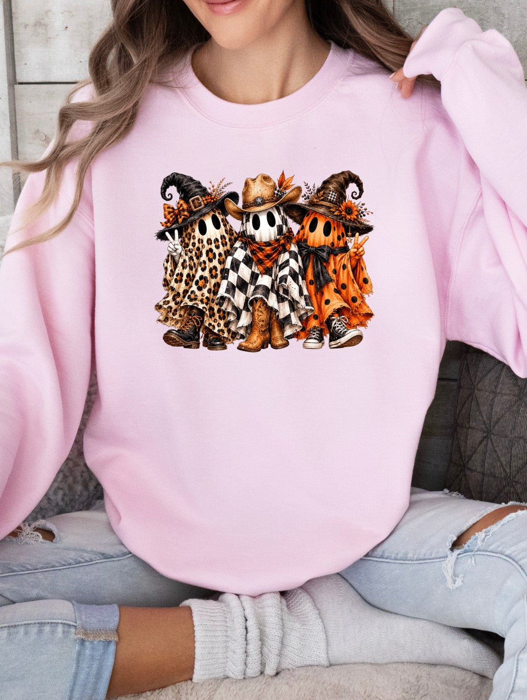 Western Ghost Graphic Crewneck Sweatshirt