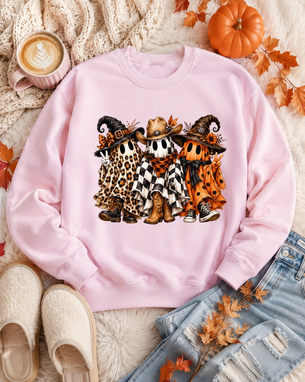 Western Ghost Graphic Crewneck Sweatshirt