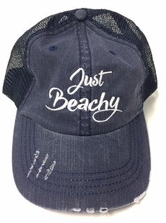 Just Beachy Embroidered Trucker Hat Local