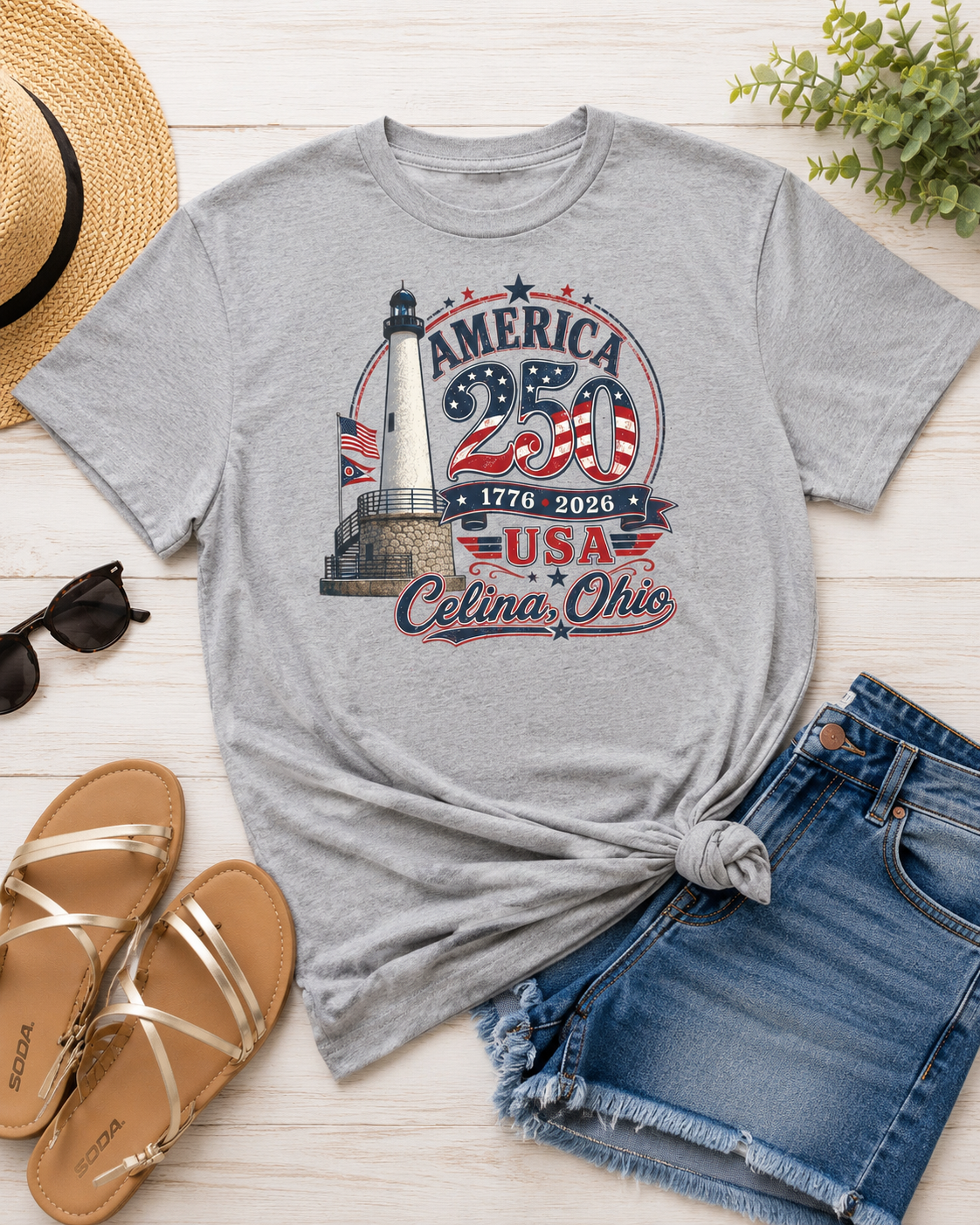 America 250 USA Celina, Ohio Gildan Graphic Tee