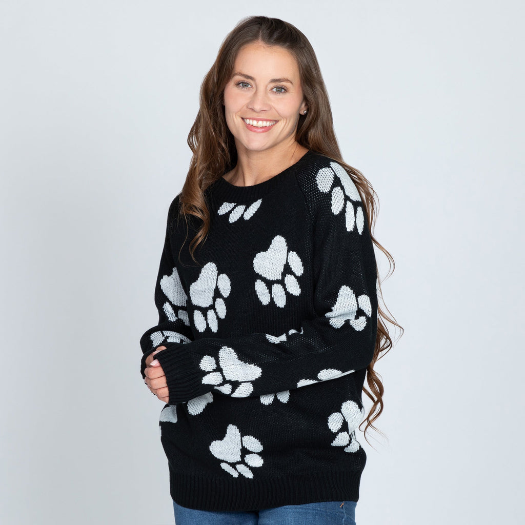 Cozy in Paws Knit Sweater