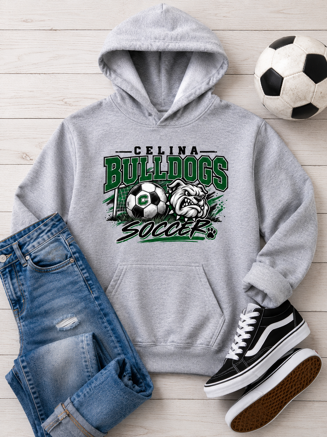 Adult/Light Weight Bulldog Soccer Sweatshirt