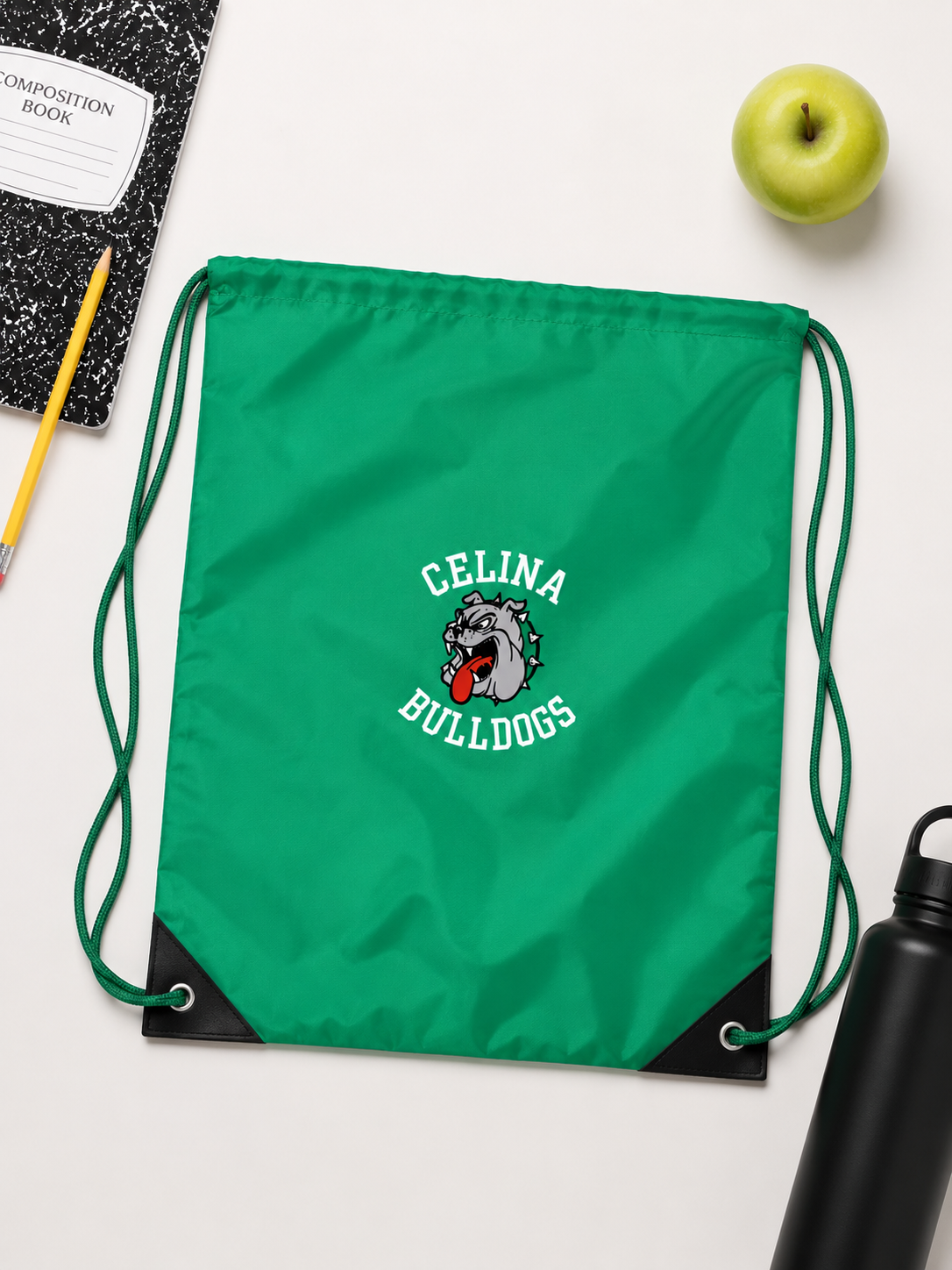 Nylon Drawstring Embroidered Celina Bulldog Bag