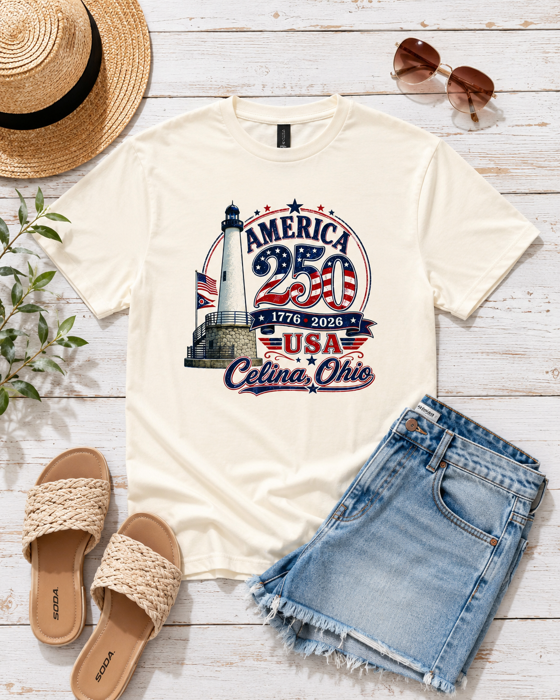 America 250 USA Celina, Ohio Gildan Graphic Tee