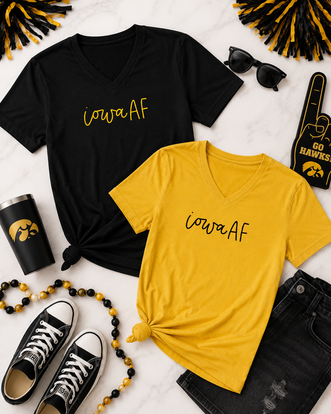Iowa AF Graphic V-Neck Tee, Top, Tshirt