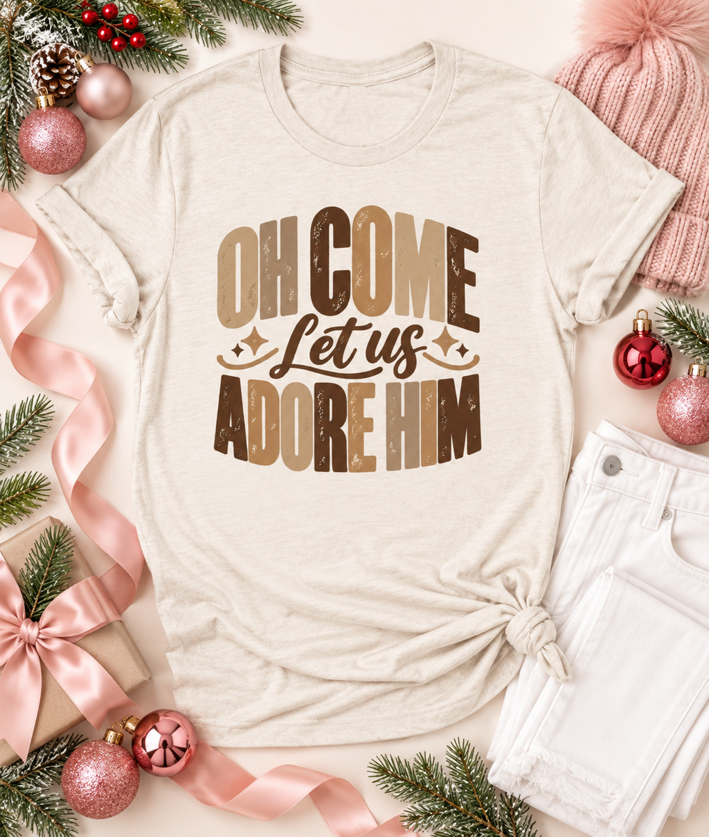 Come Let Us Adore Him Bella Canvas Graphic Tee