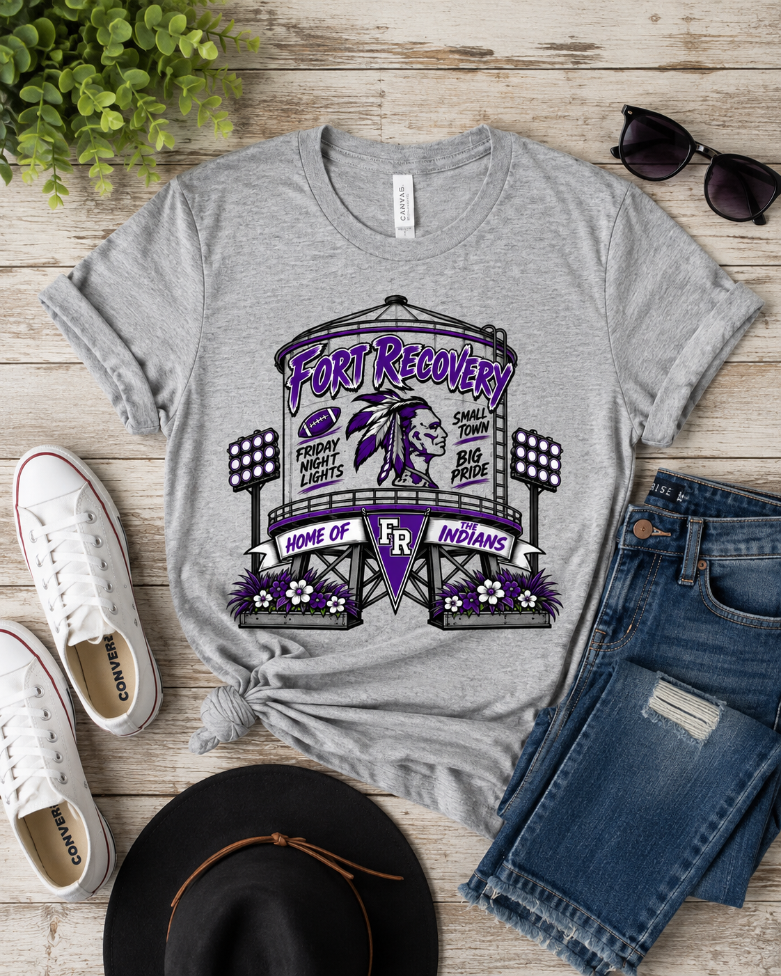 Fort Recovery Indians Water Tower Graphic Tee