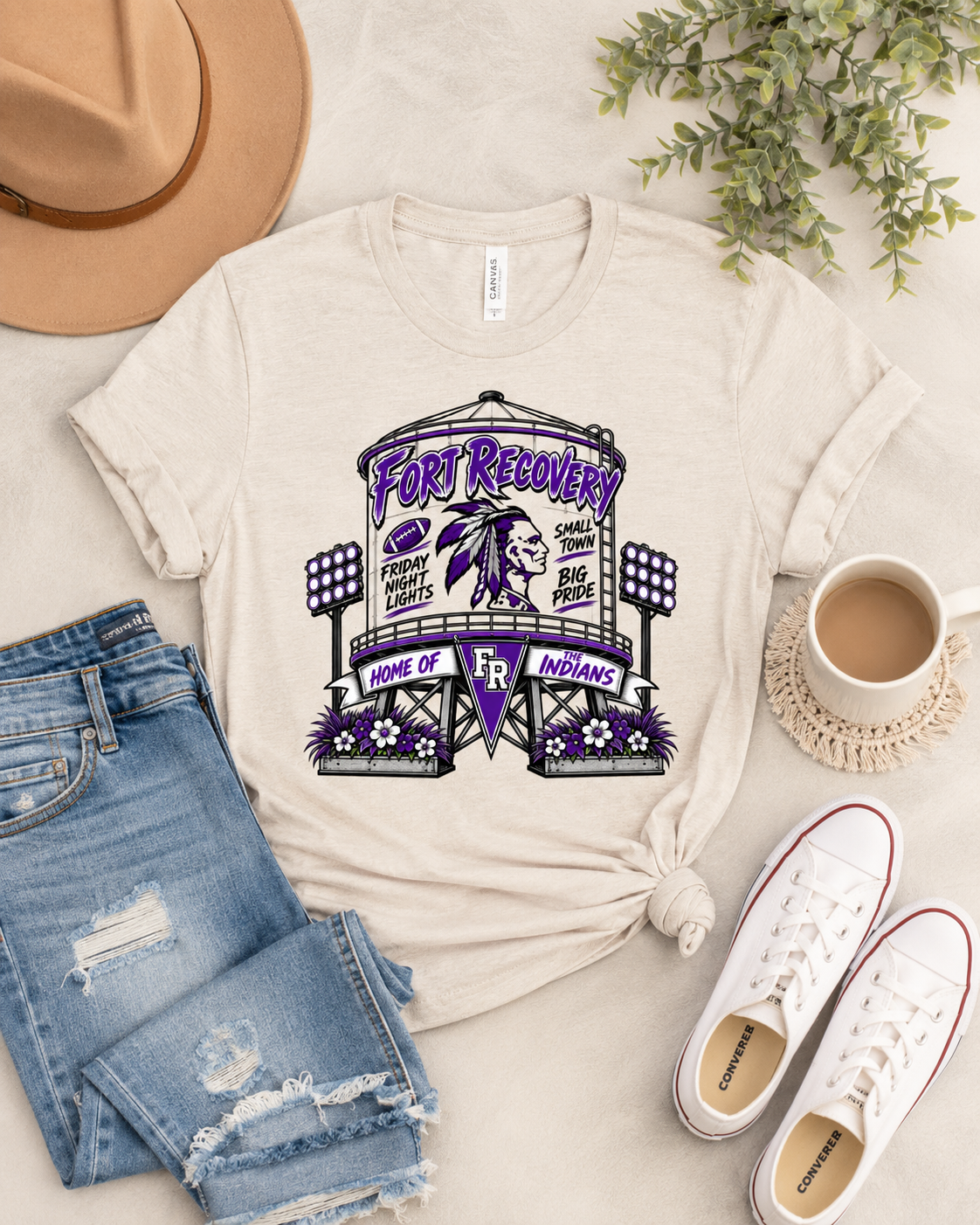 Fort Recovery Indians Water Tower Graphic Tee