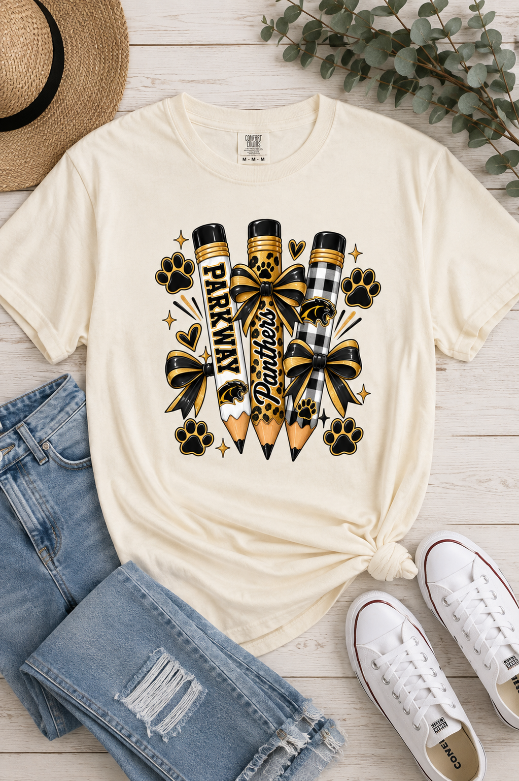 Parkway Panthers Pencil Graphic Tee Comfort Color Tee