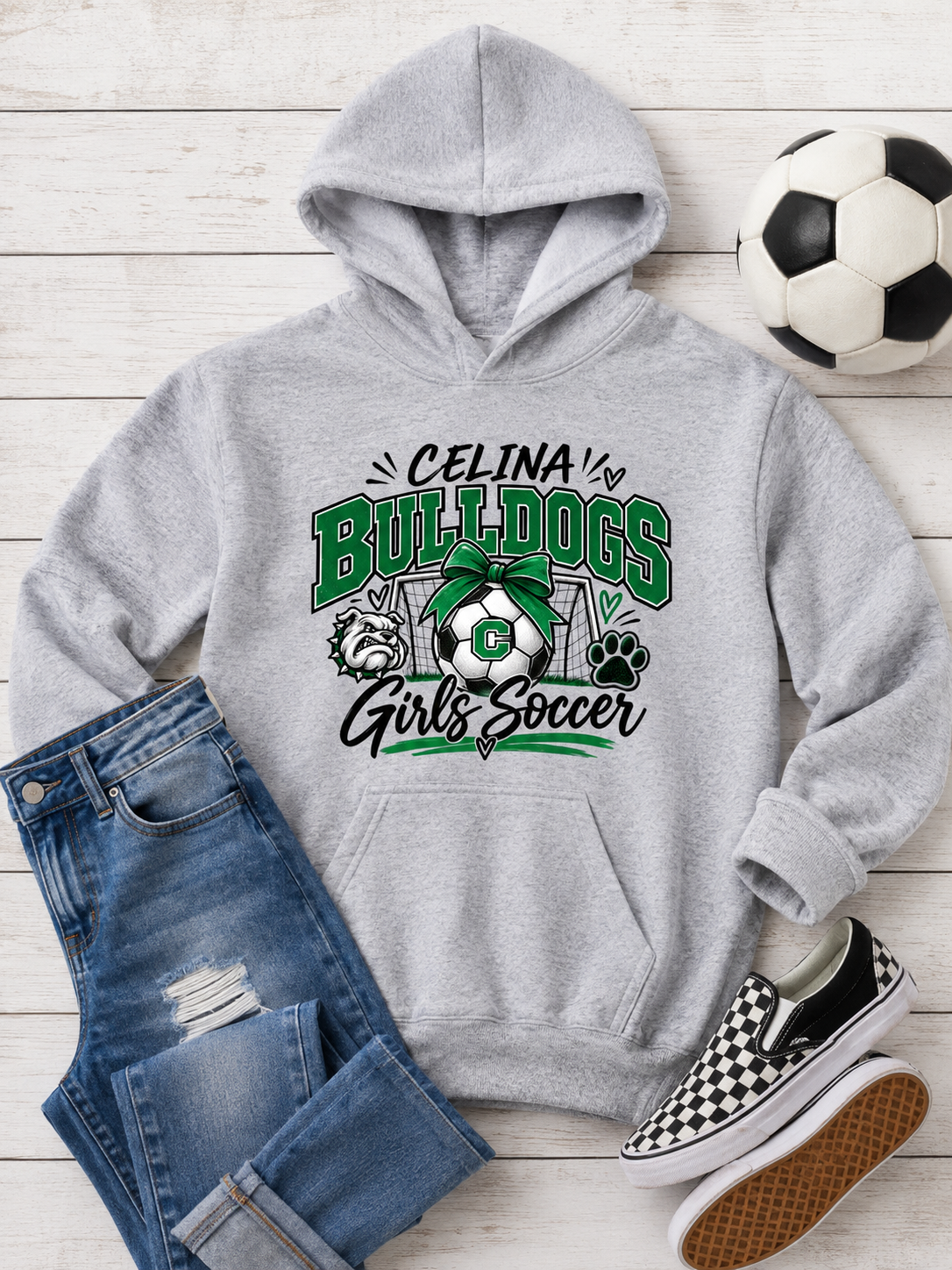 Adult/Youth Light Weight Bulldog Girls Soccer Sweatshirt