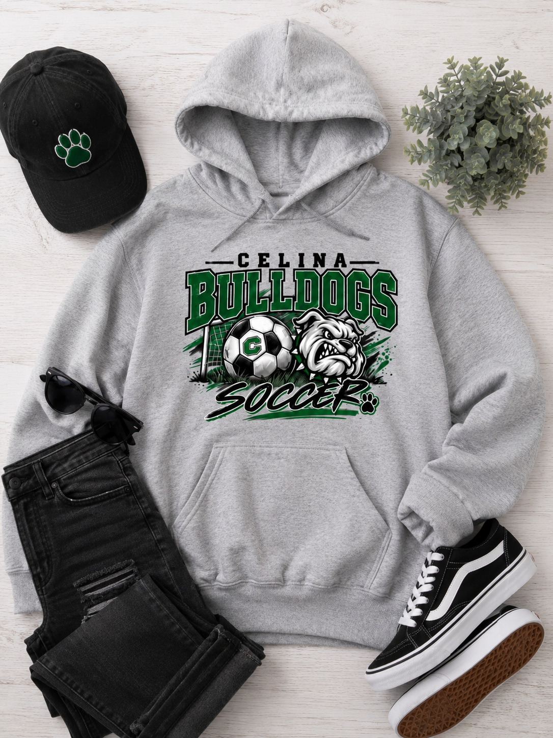 Adult/Light Weight Bulldog Soccer Sweatshirt
