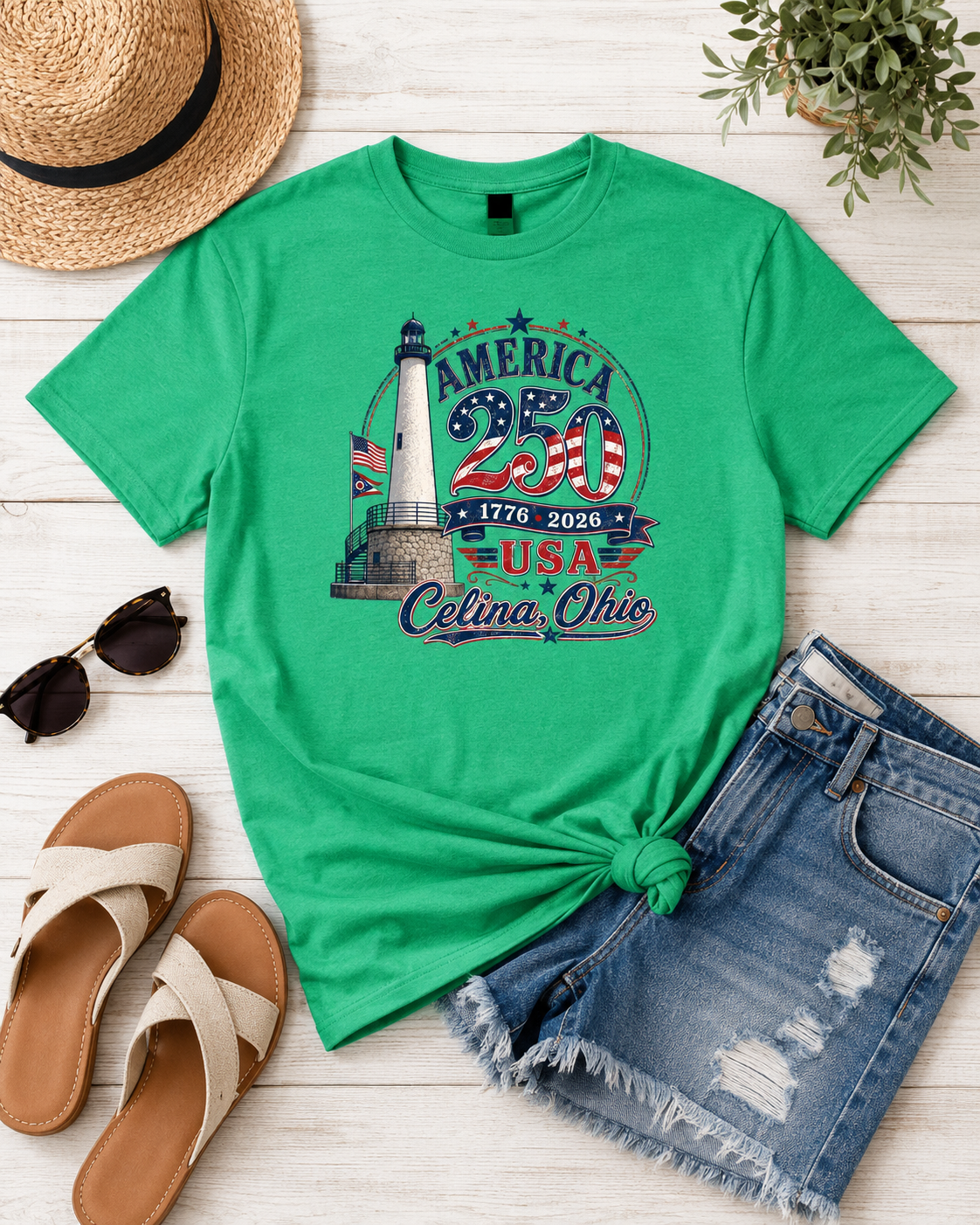 America 250 USA Celina, Ohio Gildan Graphic Tee