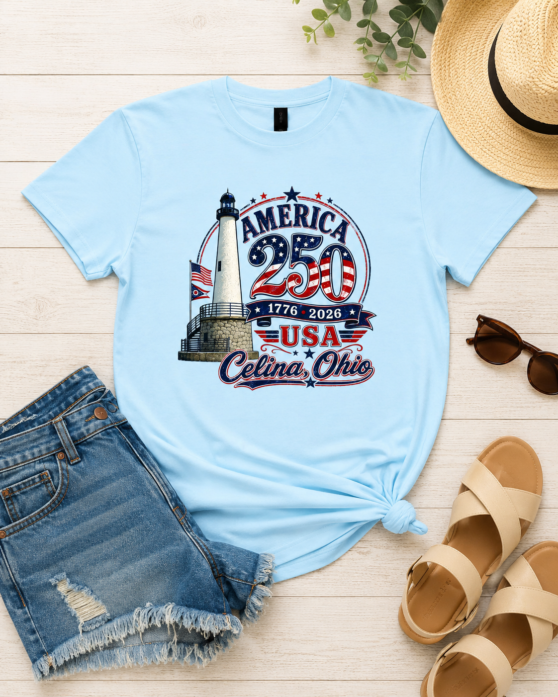 America 250 USA Celina, Ohio Gildan Graphic Tee