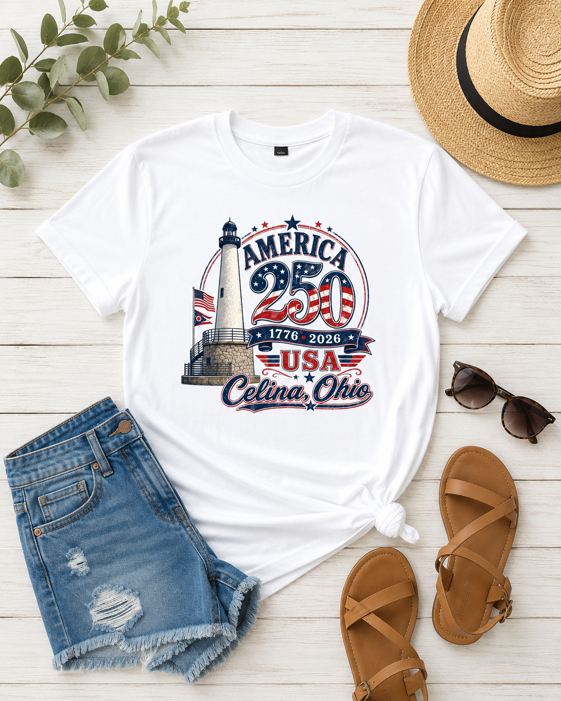 America 250 USA Celina, Ohio Gildan Graphic Tee