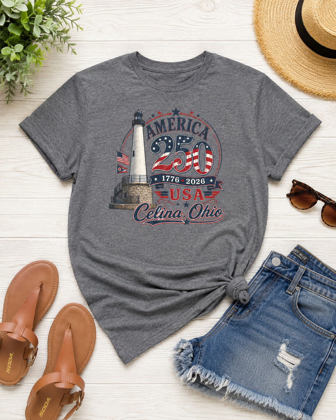 America 250 USA Celina, Ohio Gildan Graphic Tee