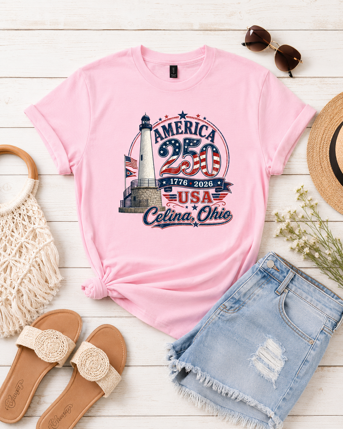 America 250 USA Celina, Ohio Gildan Graphic Tee