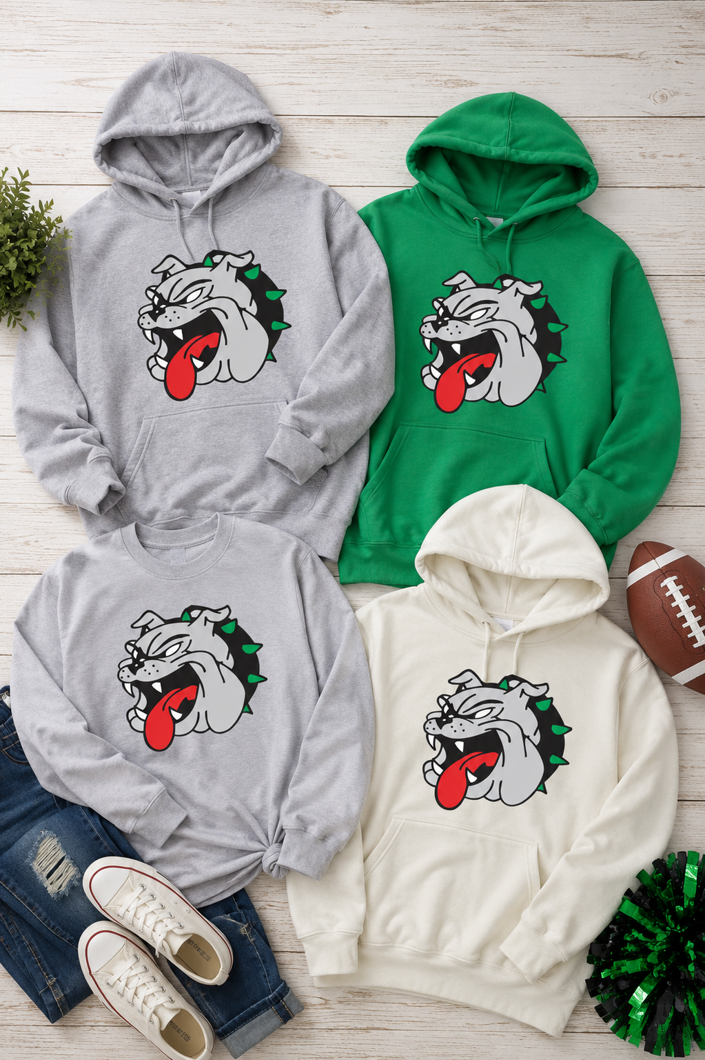 Bulldog Face Graphic Hoodie