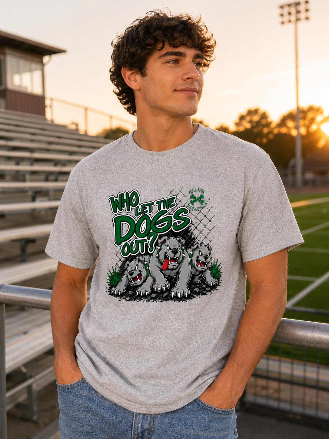 Who Let The Dogs Out Crewneck Tee Shirt