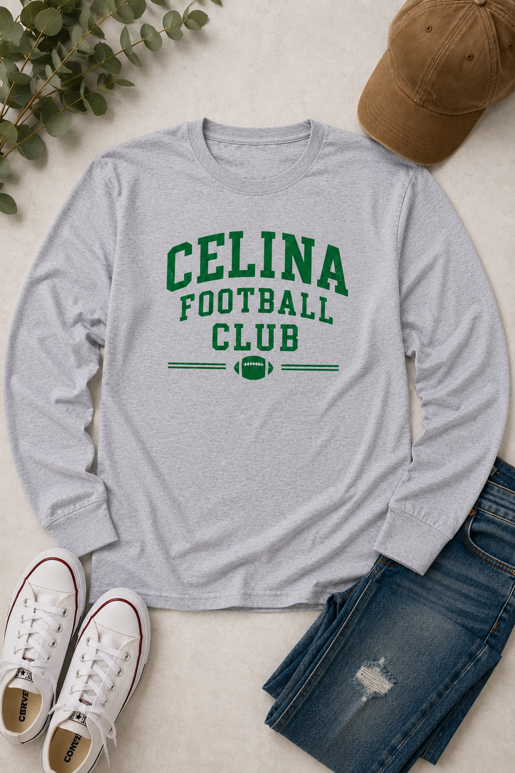 Celina Football Club Crewneck Long Sleeve Tee Shirt