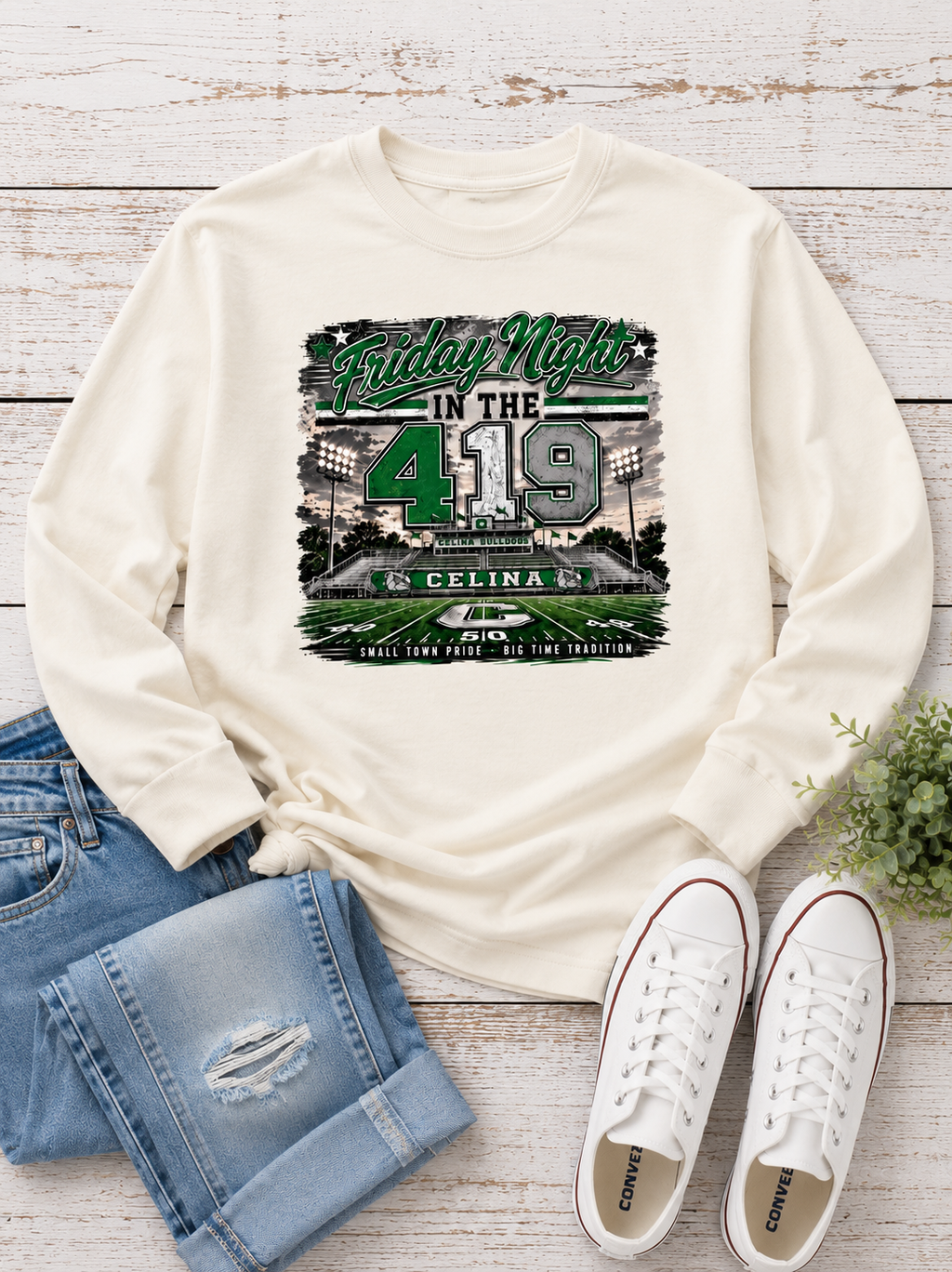 Friday Night in the 419 Crewneck Long Sleeve Tee Shirt