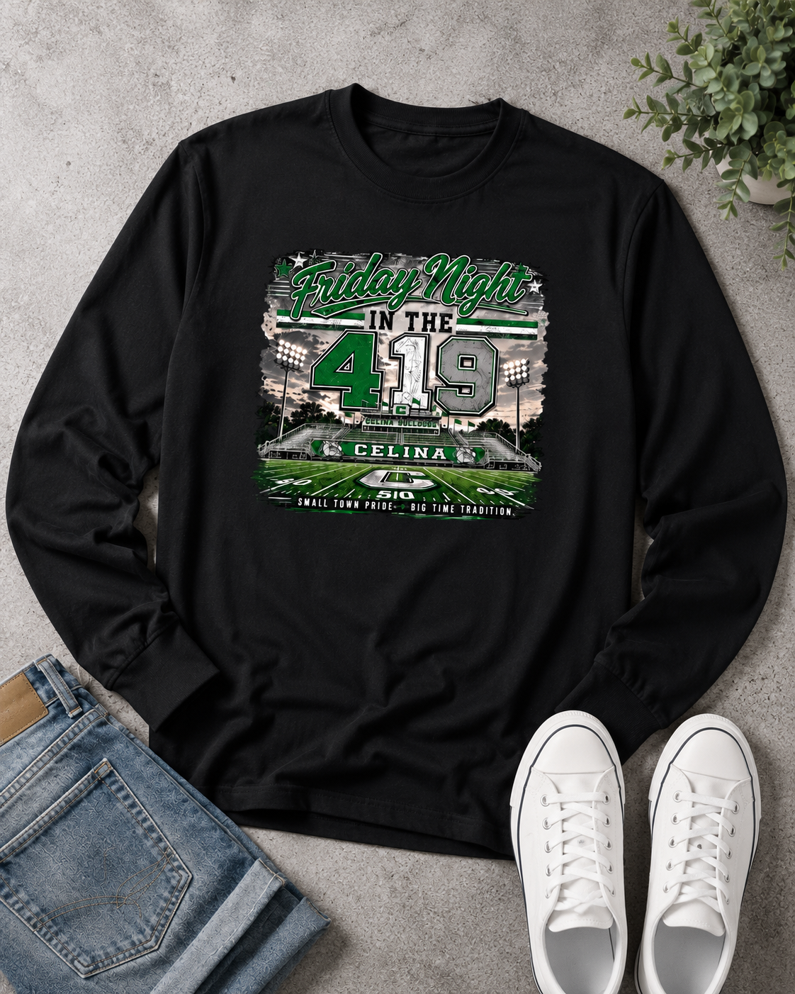 Friday Night in the 419 Crewneck Long Sleeve Tee Shirt