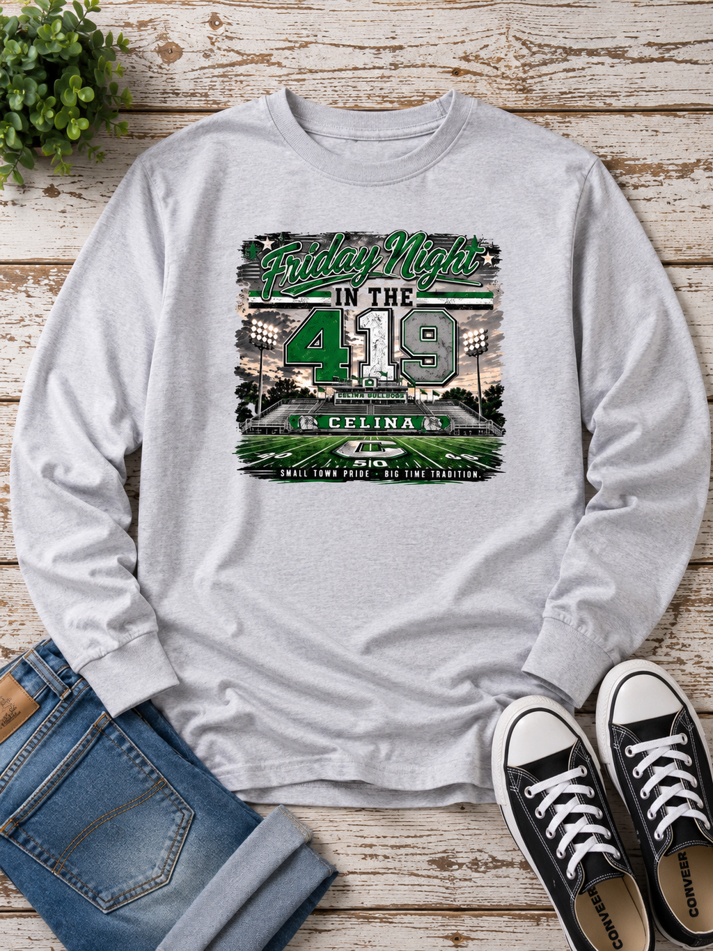 Friday Night in the 419 Crewneck Long Sleeve Tee Shirt