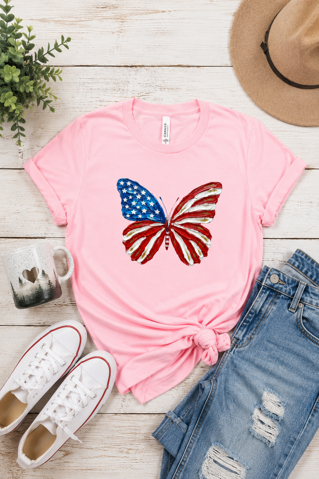 Patriotic Butterfly Graphic Tee