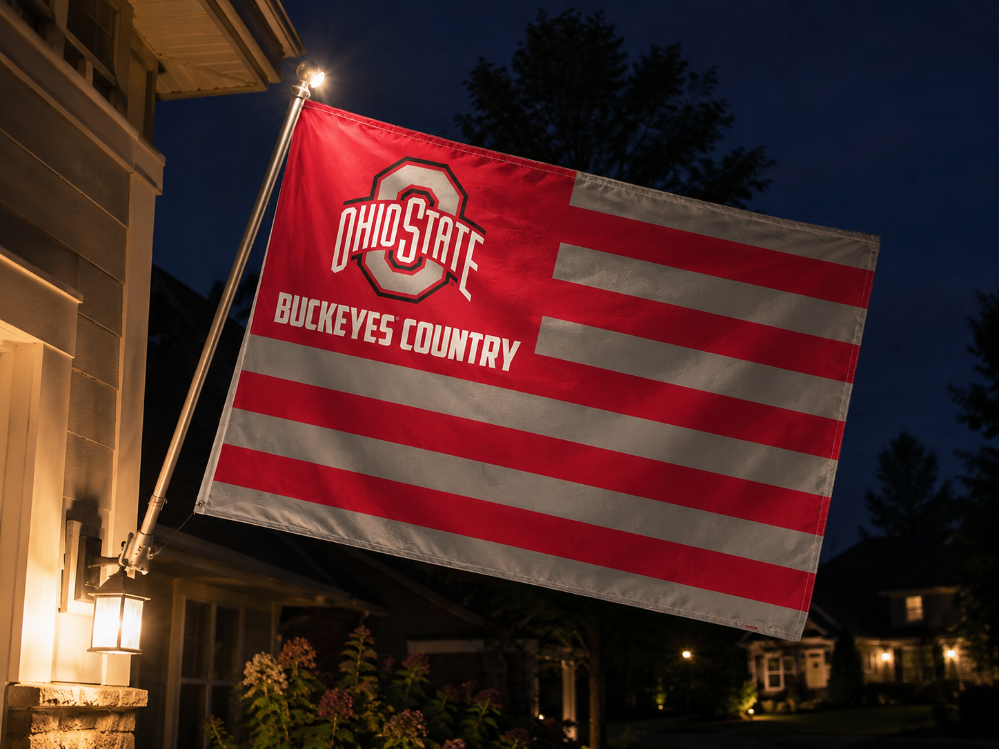 Ohio State University Buckeyes Premium 3x5 Feet Flag Banner, Country Design, Metal Grommets, Outdoor Use, Single Sided