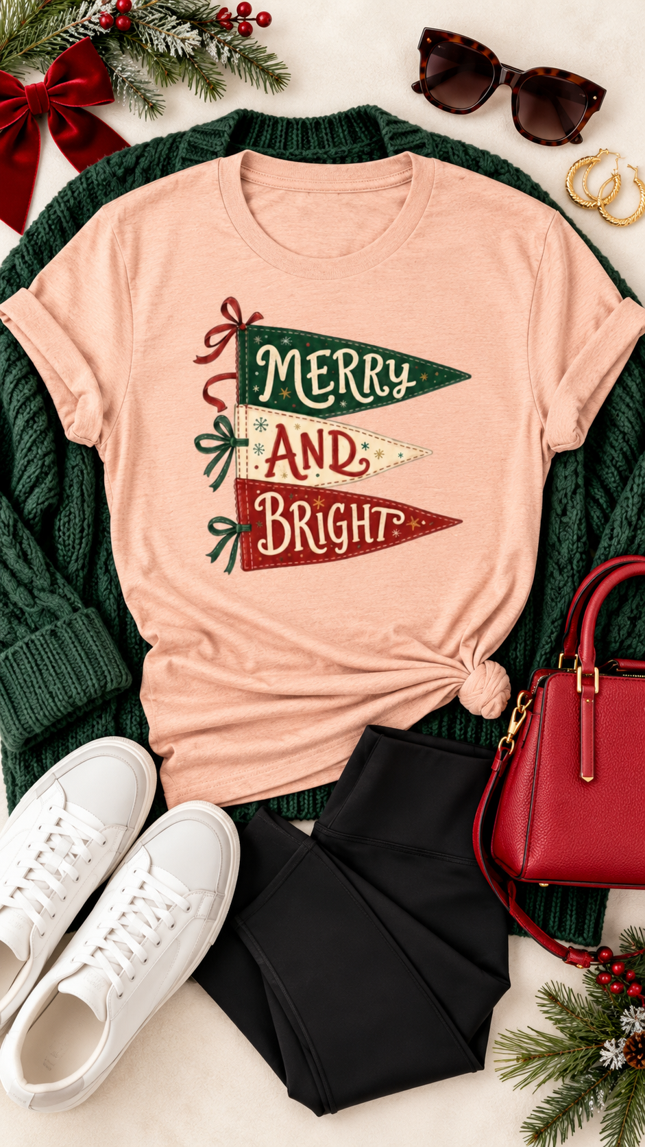 Merry & Bright Pennant  Print DTF