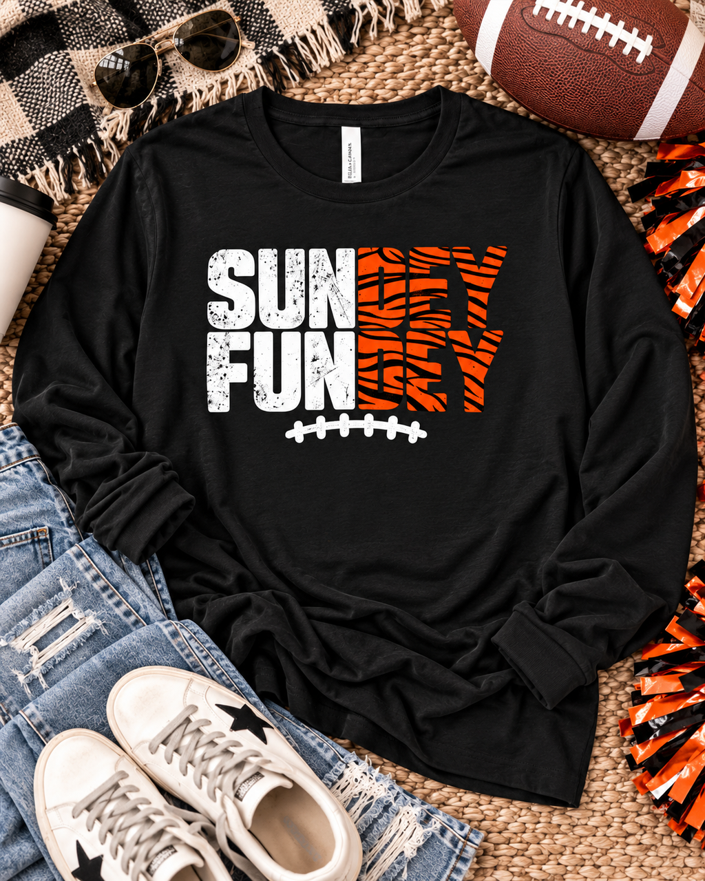 Sundey Fundey Graphic Print Long Sleeve Tee