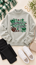 Football Season Graphic Print Mock Neck Sweatshirt