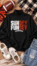 Sundey Fundey Graphic Print Mock Neck Sweatshirt