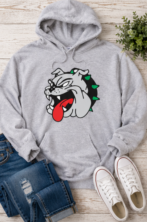 Bulldog Face Graphic Hoodie