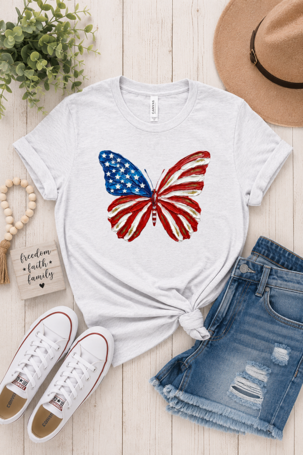 Patriotic Butterfly Graphic Tee