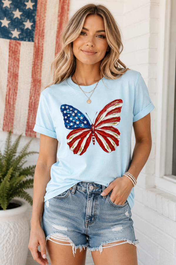 Patriotic Butterfly Graphic Tee