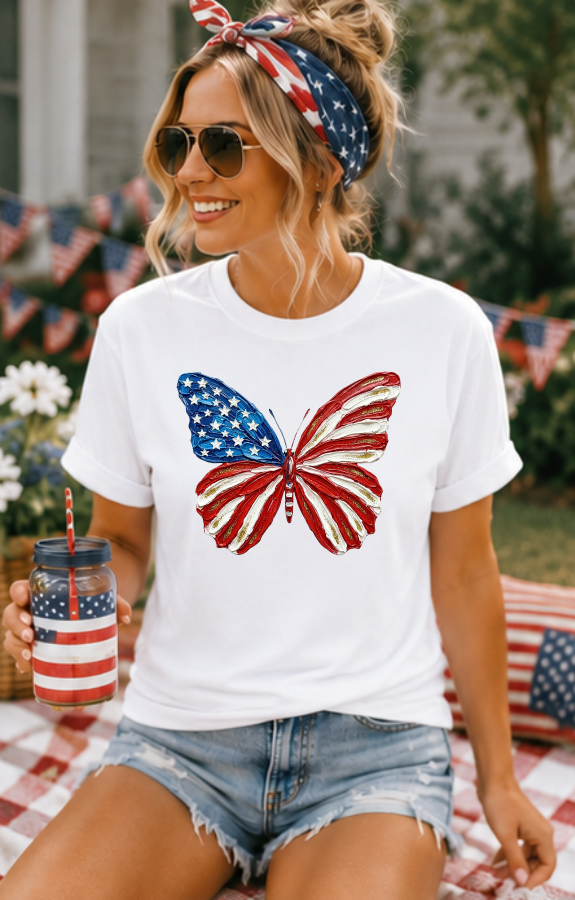 Patriotic Butterfly Graphic Tee