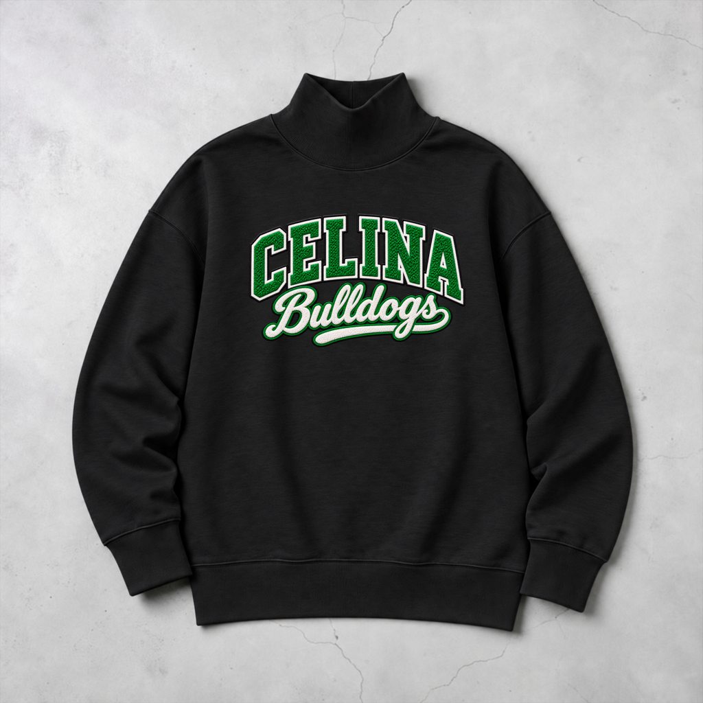 Celina Bulldogs Graphic Print Mock Neck Sweatshirt