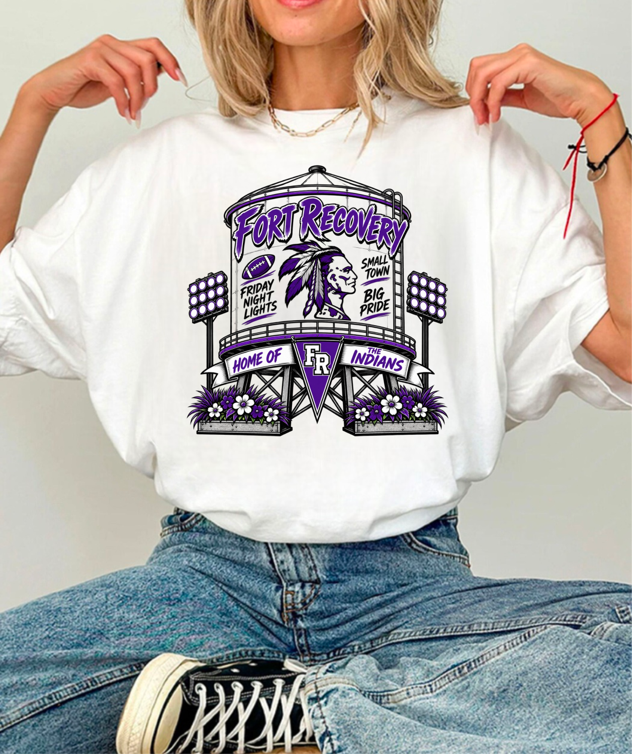 Fort Recovery Indians Water Tower Graphic Tee
