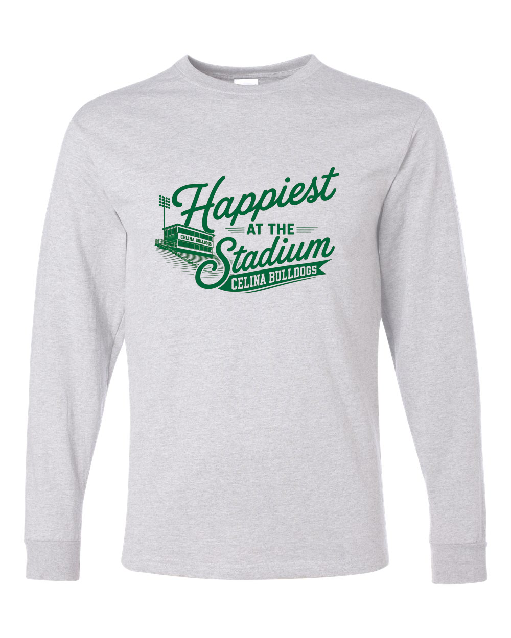 Happiest At the Stadium Crewneck Long Sleeve Tee Shirt