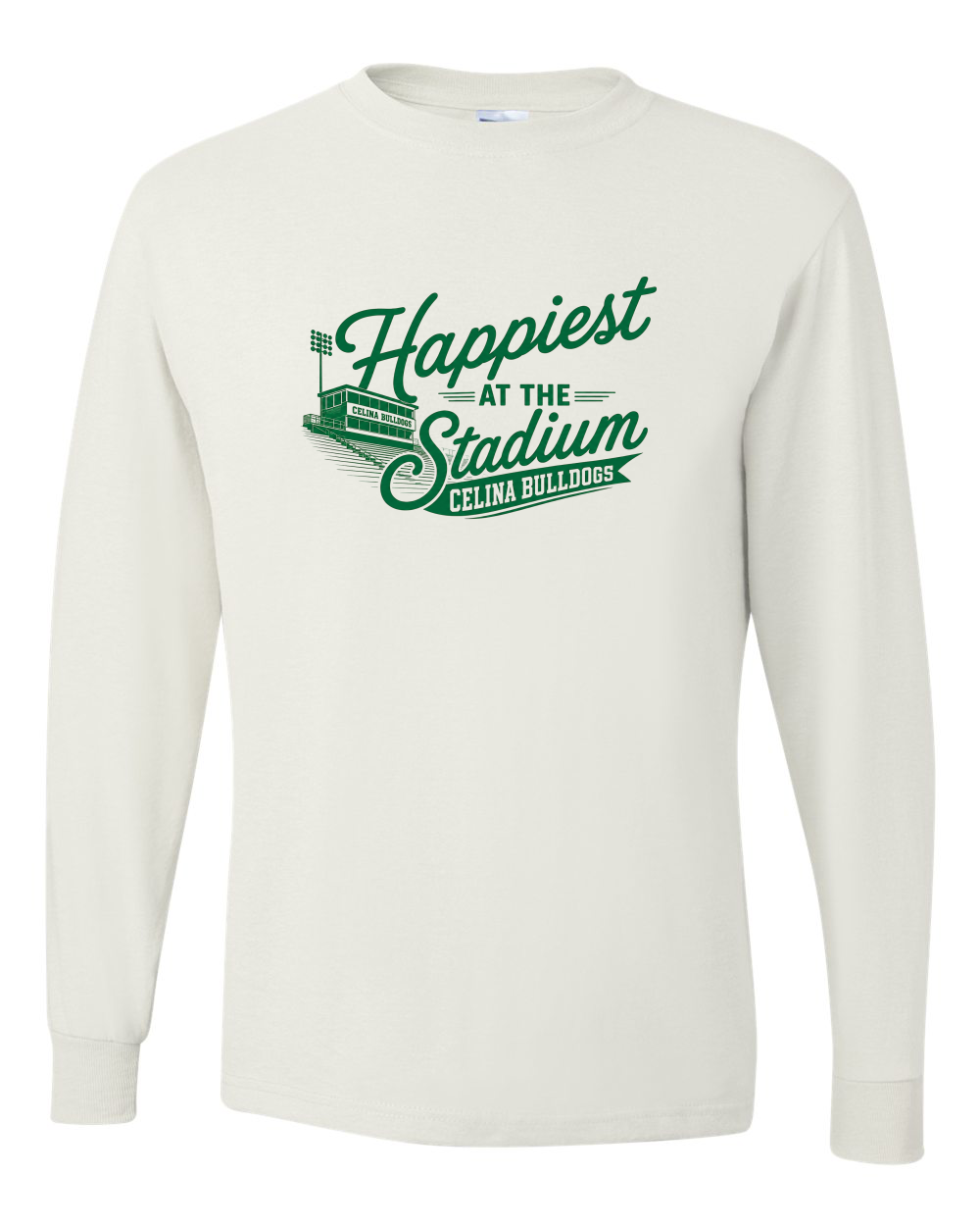 Happiest At the Stadium Crewneck Long Sleeve Tee Shirt