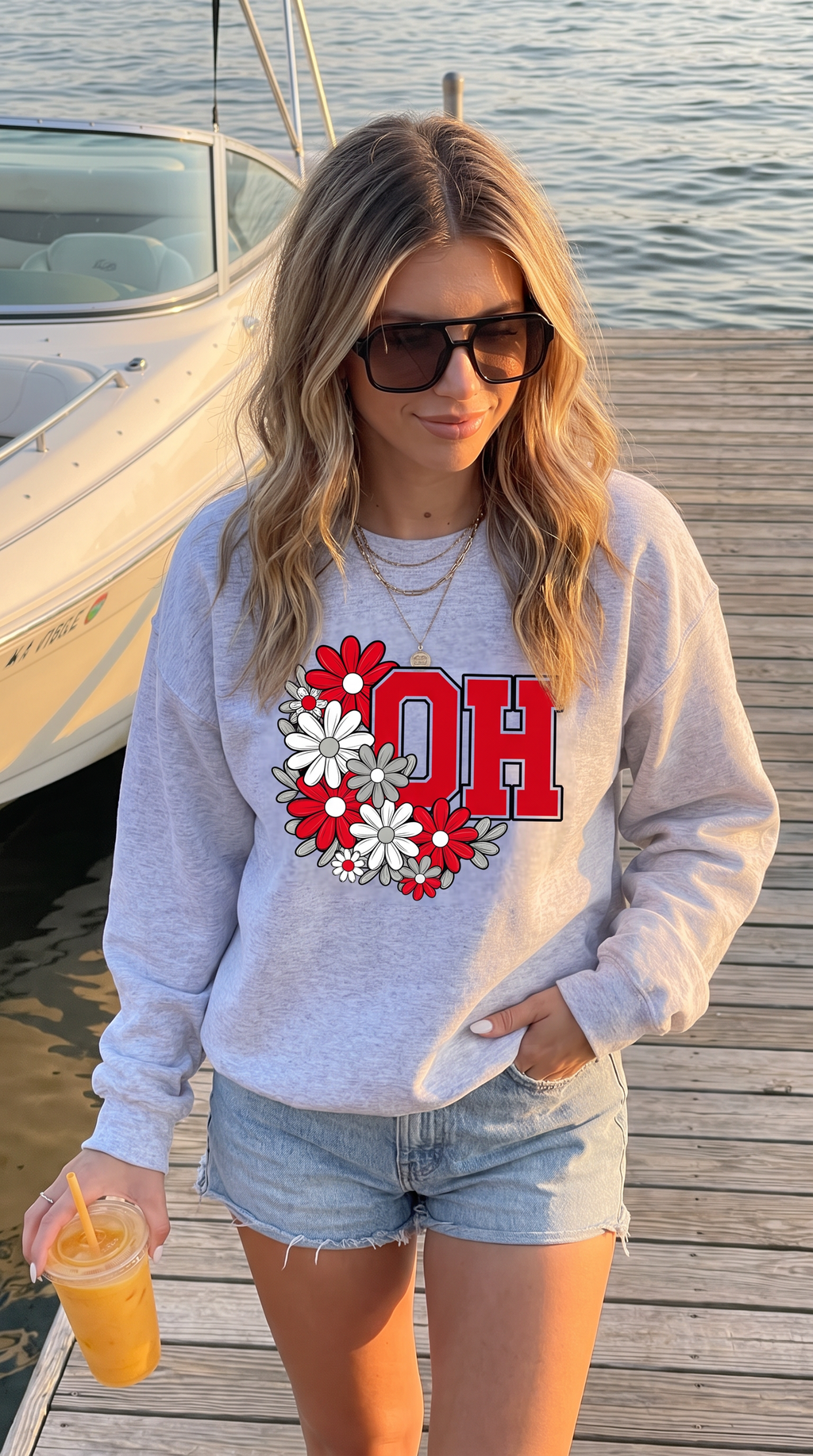 Oh Floral Graphic Crewneck Sweatshirt
