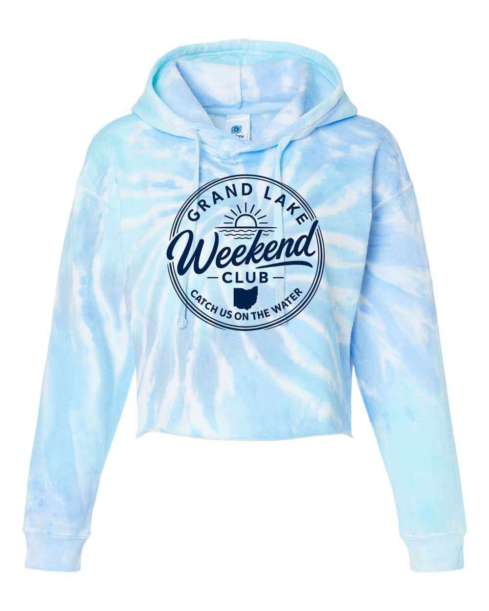 Grand Lake Weekend Club Cropped Tie Dye Hoodie
