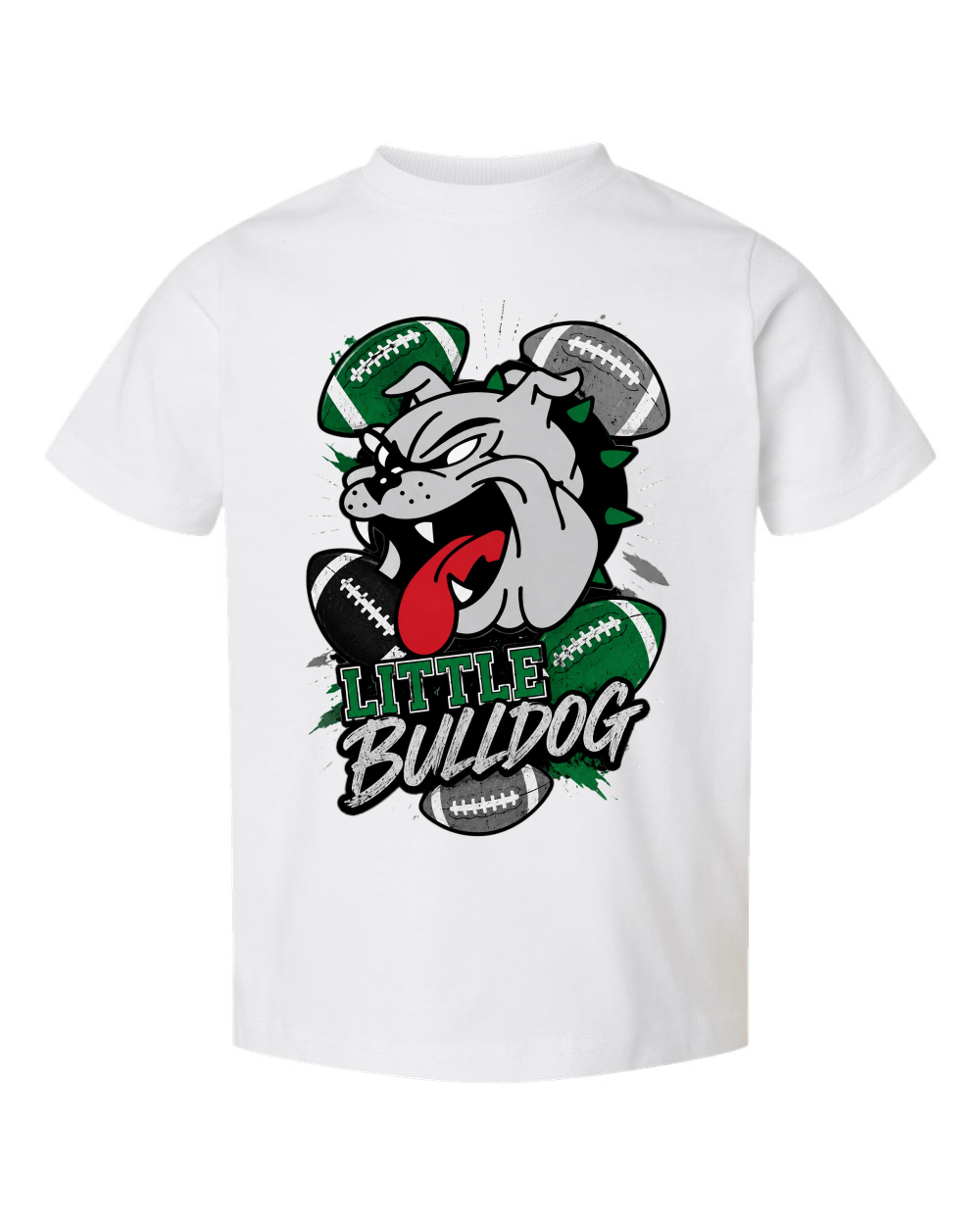 Little Bulldog Fan Football Toddler Crewneck Short Sleeve Tee