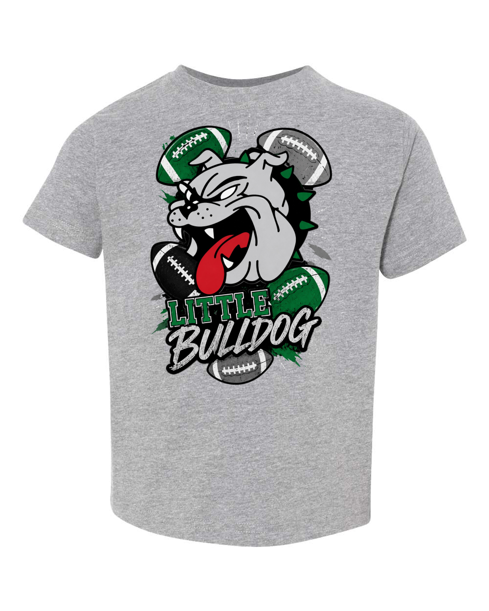 Little Bulldog Fan Football Toddler Crewneck Short Sleeve Tee