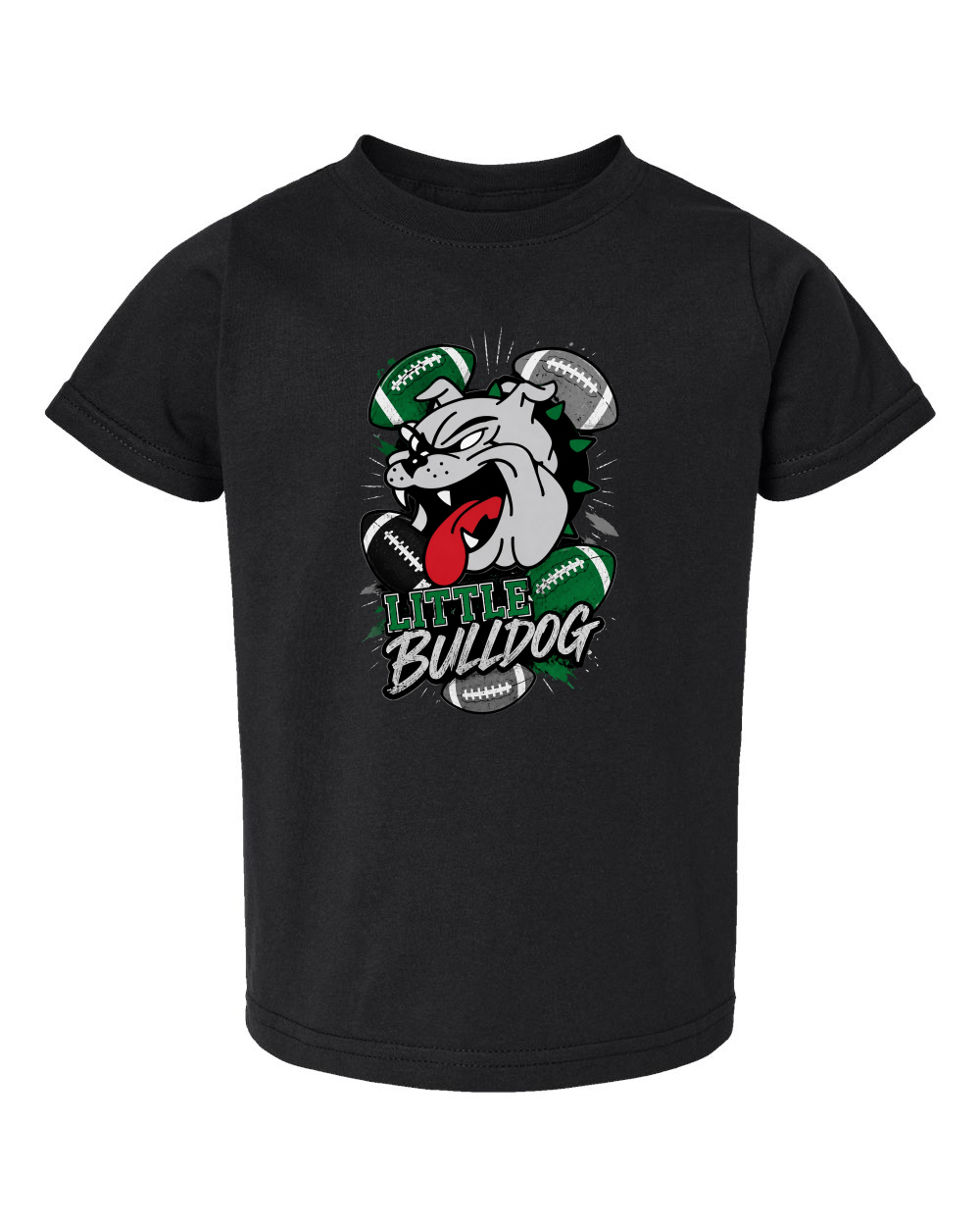Little Bulldog Fan Football Toddler Crewneck Short Sleeve Tee